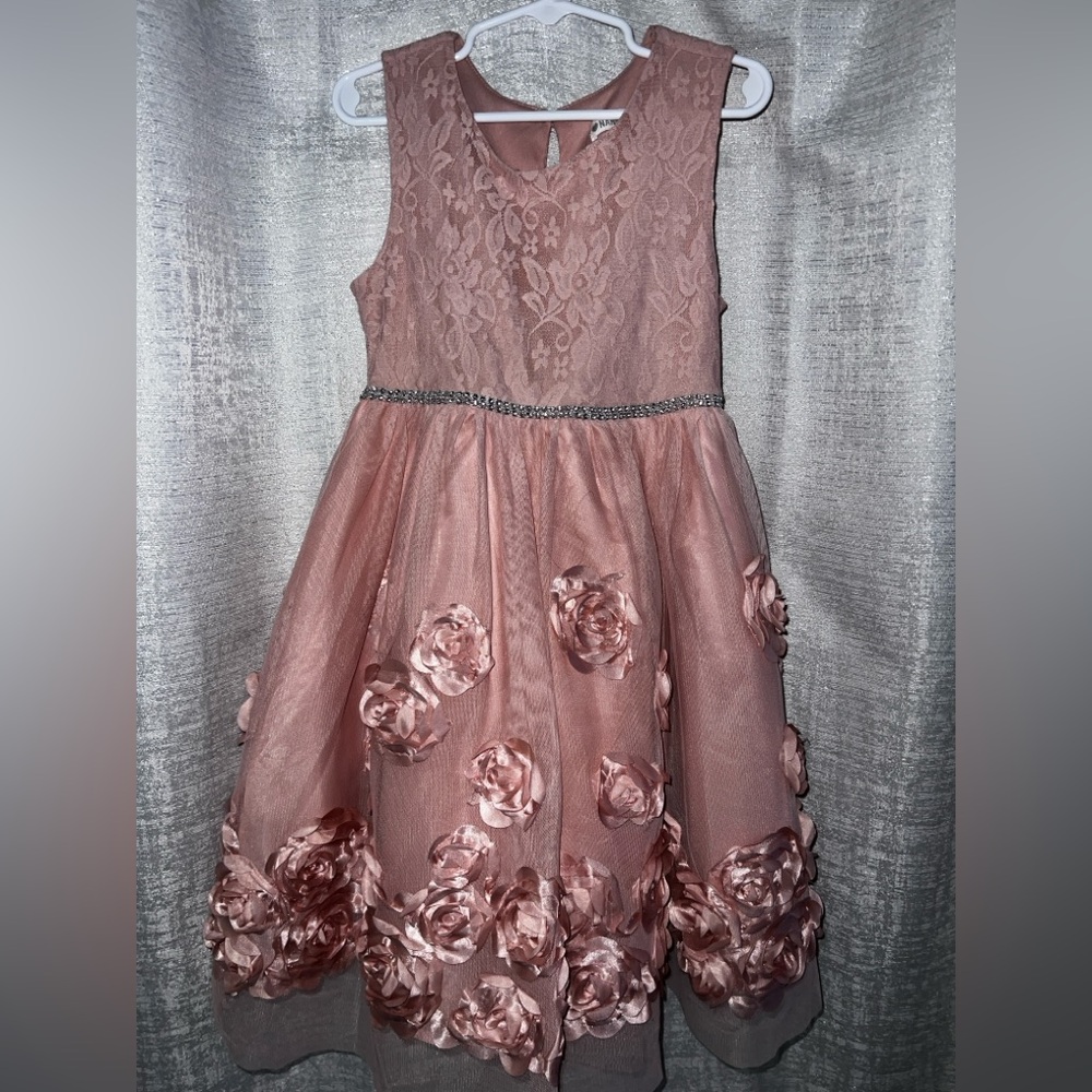 Nannette Pink Floral Kids Dress